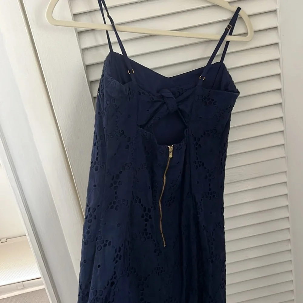 Lilly Pulitzer McCallum Navy Eyelet Tie Back Dress - Picture 6 of 9